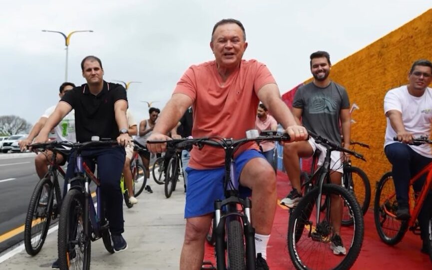 Com passeio de bike, Brandão inaugura primeiro trecho da Avenida Metropolitana