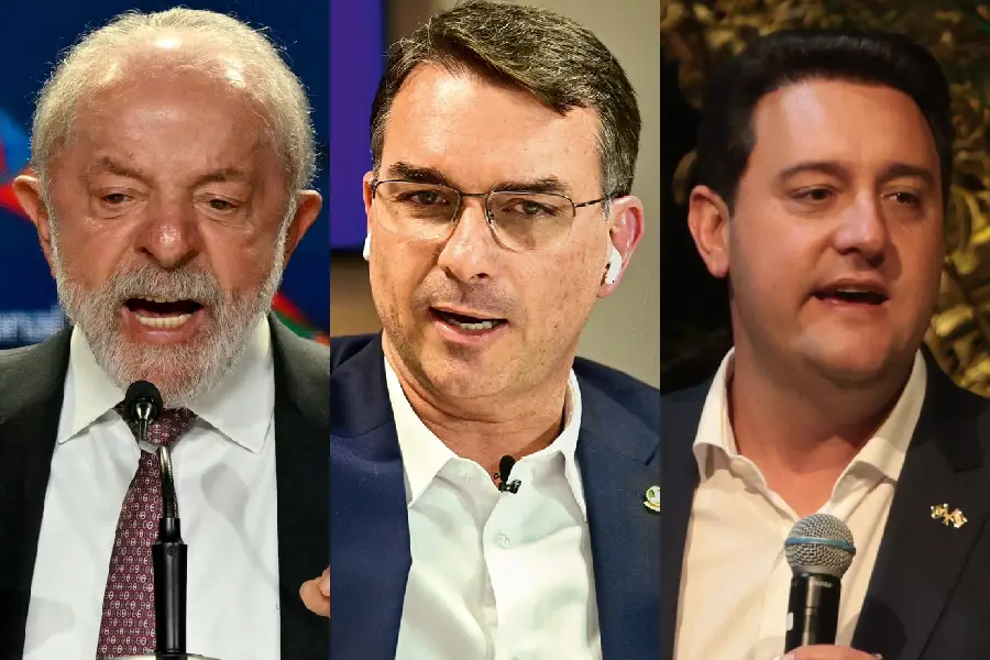Lula lidera no 1º turno e empata com Flávio Bolsonaro e Ratinho Júnior no 2º