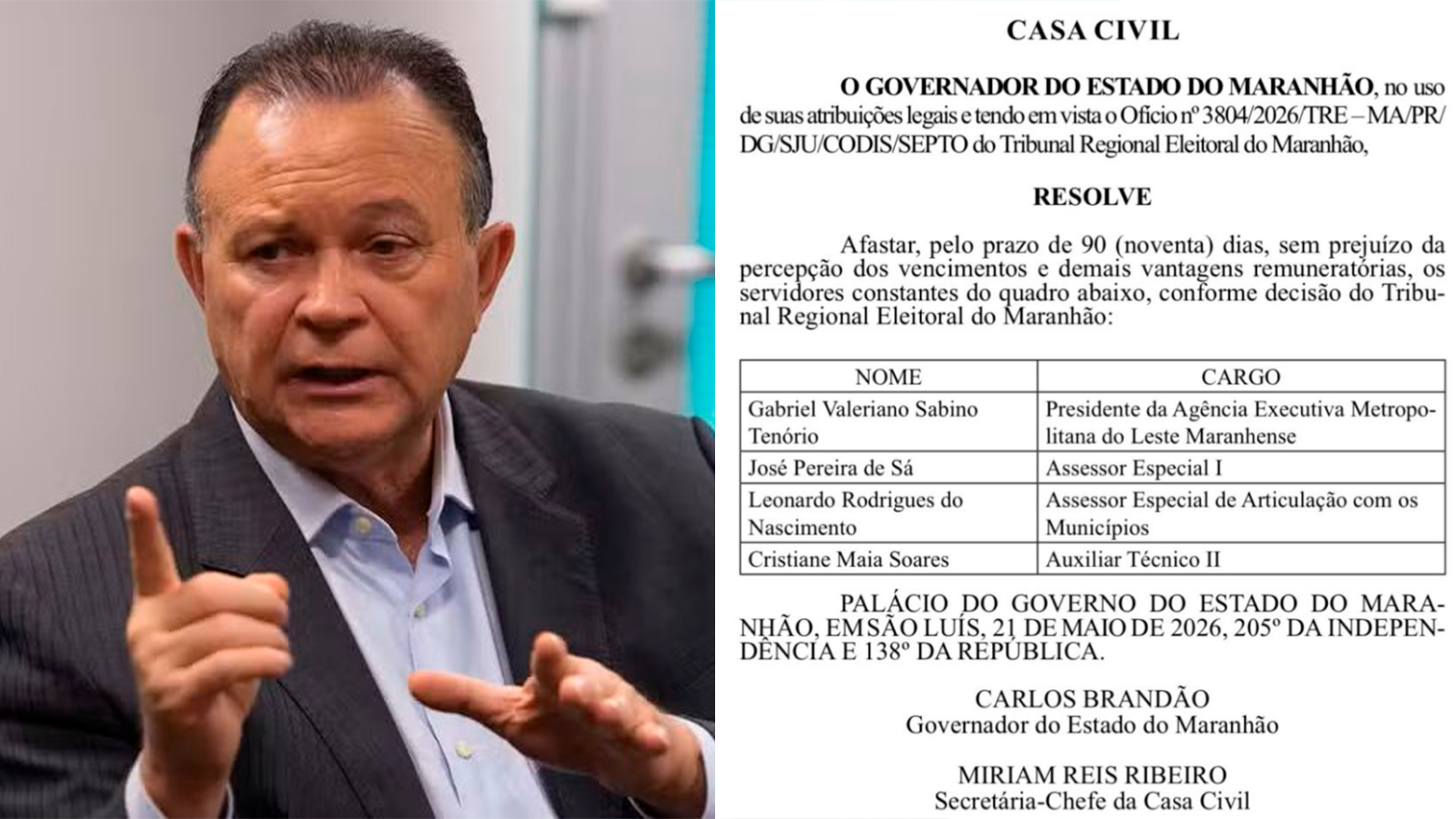 Governador Carlos Brandão afasta servidores alvo de operação da Polícia Federal