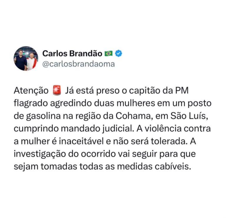Capitão da PM é preso após ser investigado por agressões contra mulheres em São Luís